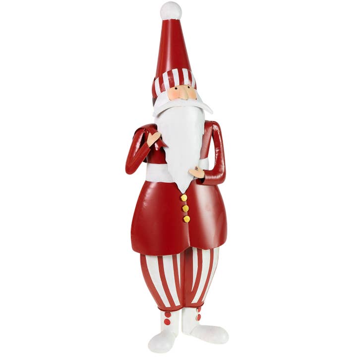 Santa standing, red/white, metal, 25x17x80cm for wholesale by Dekoratief