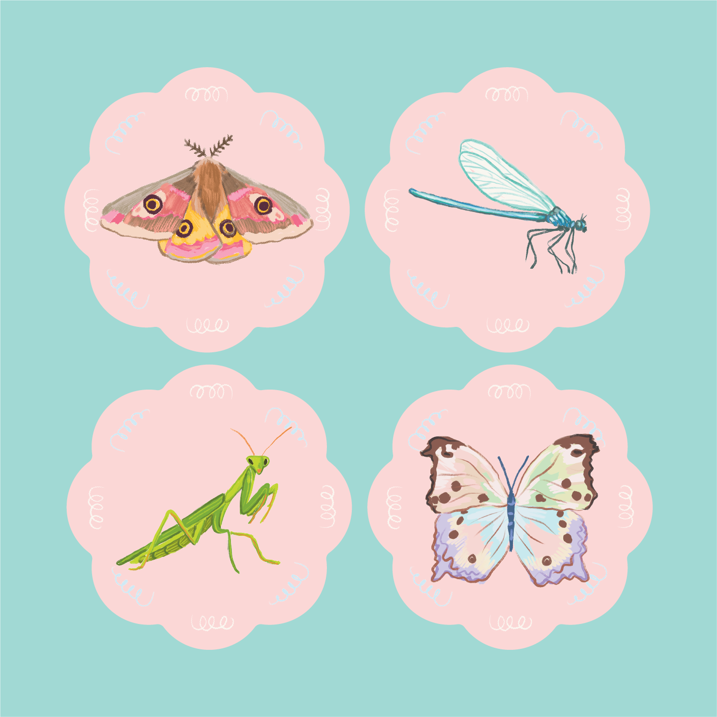 Swag - Venta al por mayor Posavasos - Juego de 4 Posavasos Acrílicos Holográficos de Papá Noel11