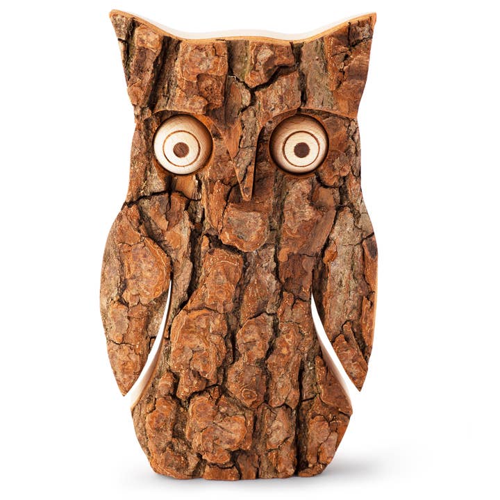 Træ ugle figur til hjemmet dekorationer for engroshandel hos Forest Decor