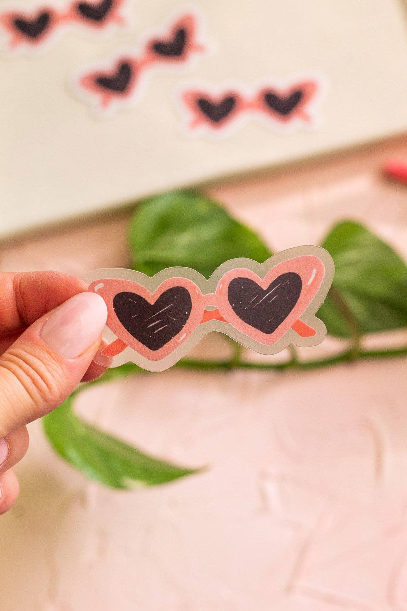 The Print Pantry - Wholesale Sticker - Heart Eyes Clear Sticker3