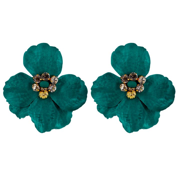 MI MARIA MORENA – wholesale Stud/post earrings – Jade green flower1