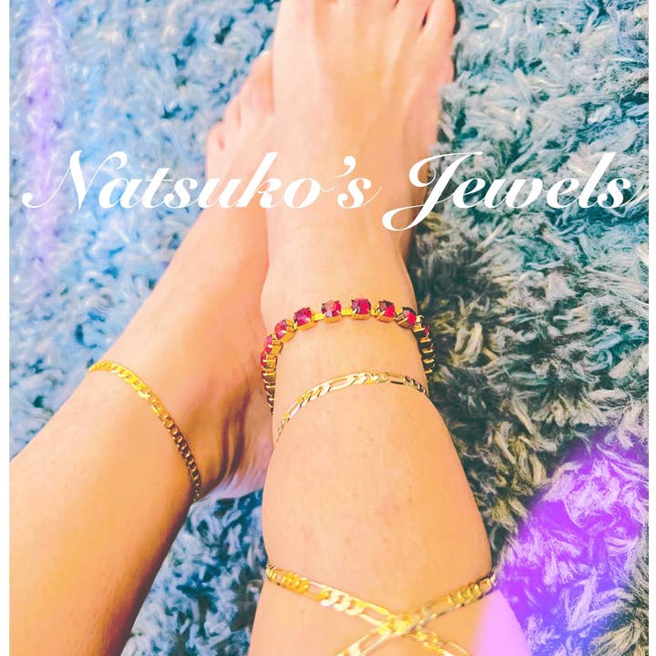 Natsuko’s Jewels - Wholesale Anklet - Ruby Red Preciosa Crystal Anklet1