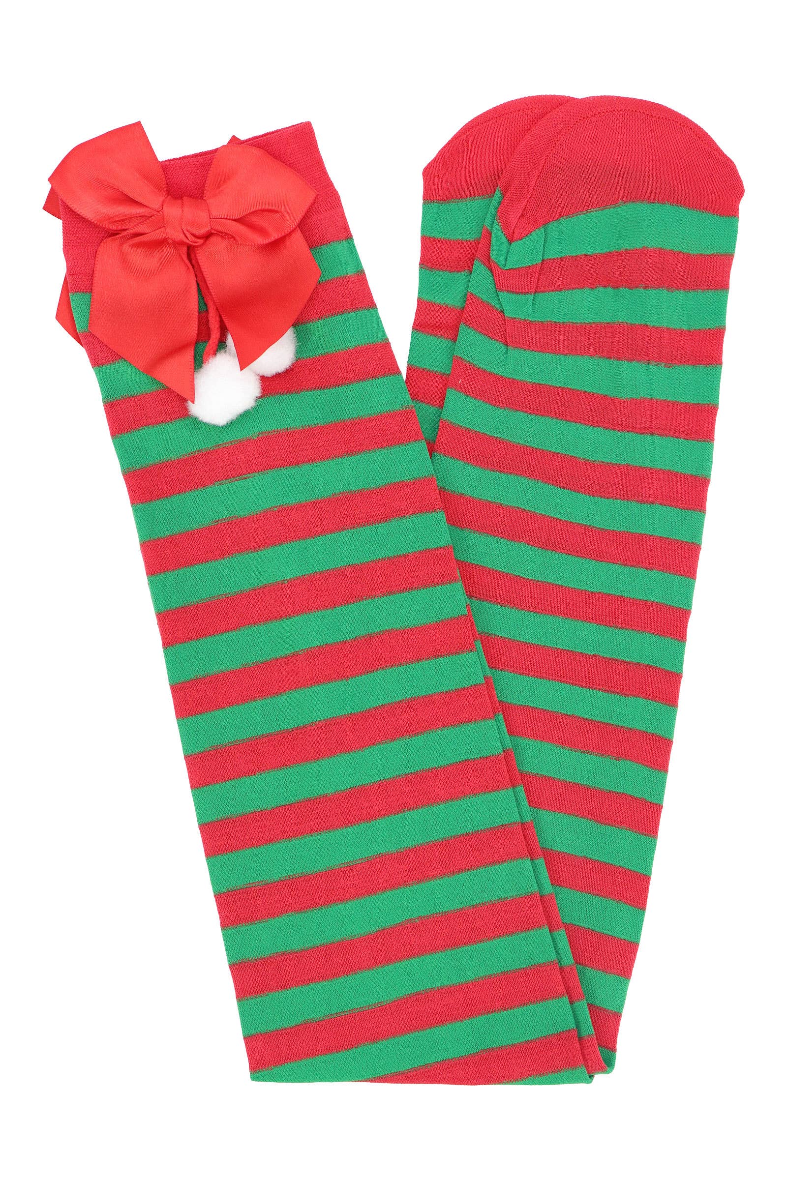 ASSORTED Christmas Santa Girl Stripe OTK Sock Tights for wholesale on Faire8