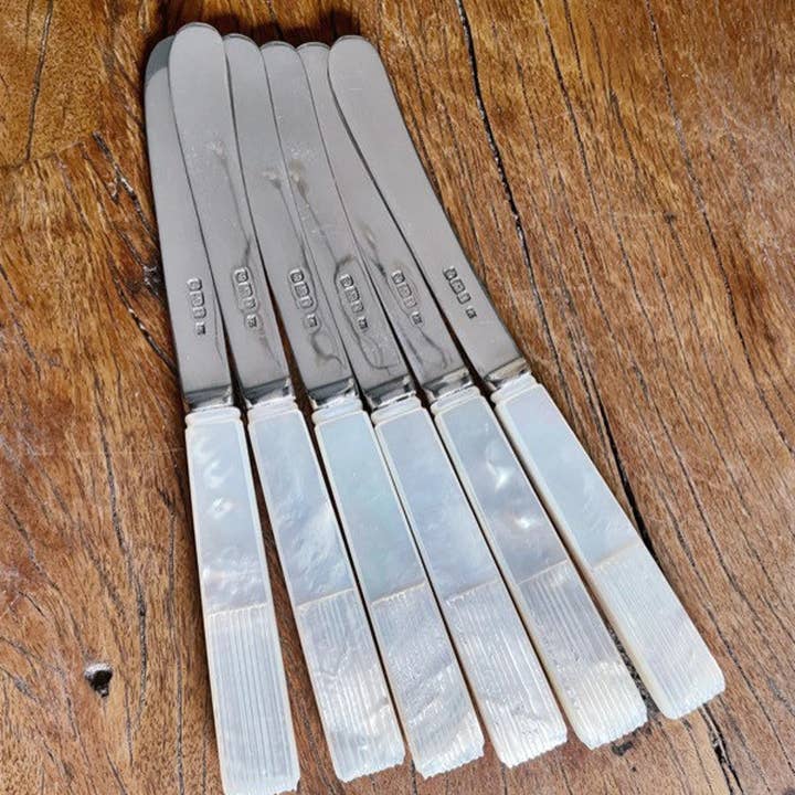 Batterby House - Vendita all'ingrosso Set di coltelli - Set di coltelli in argento Sterling massiccio e madreperla 1909