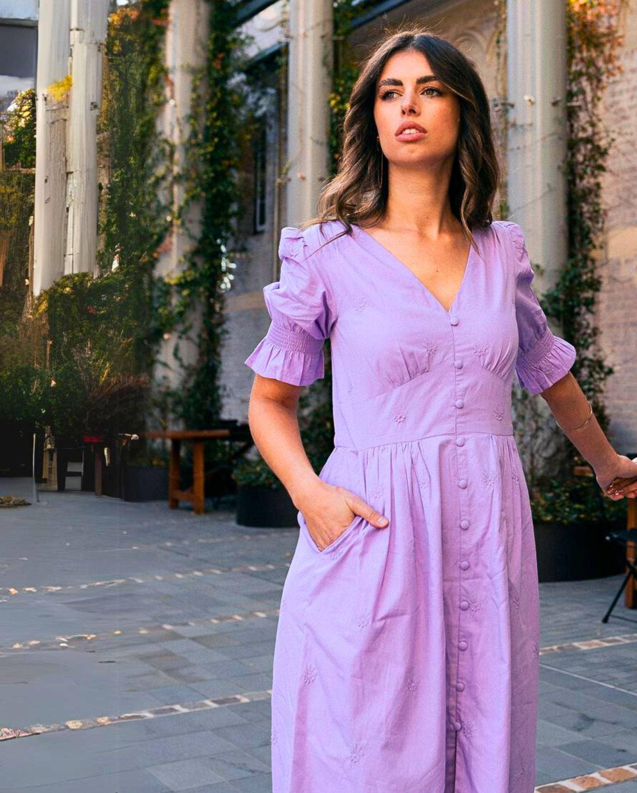 Kaasida | Women Fashion Boutique - Wholesale Dress - Women's - Aasia Lilac Midi Dress6