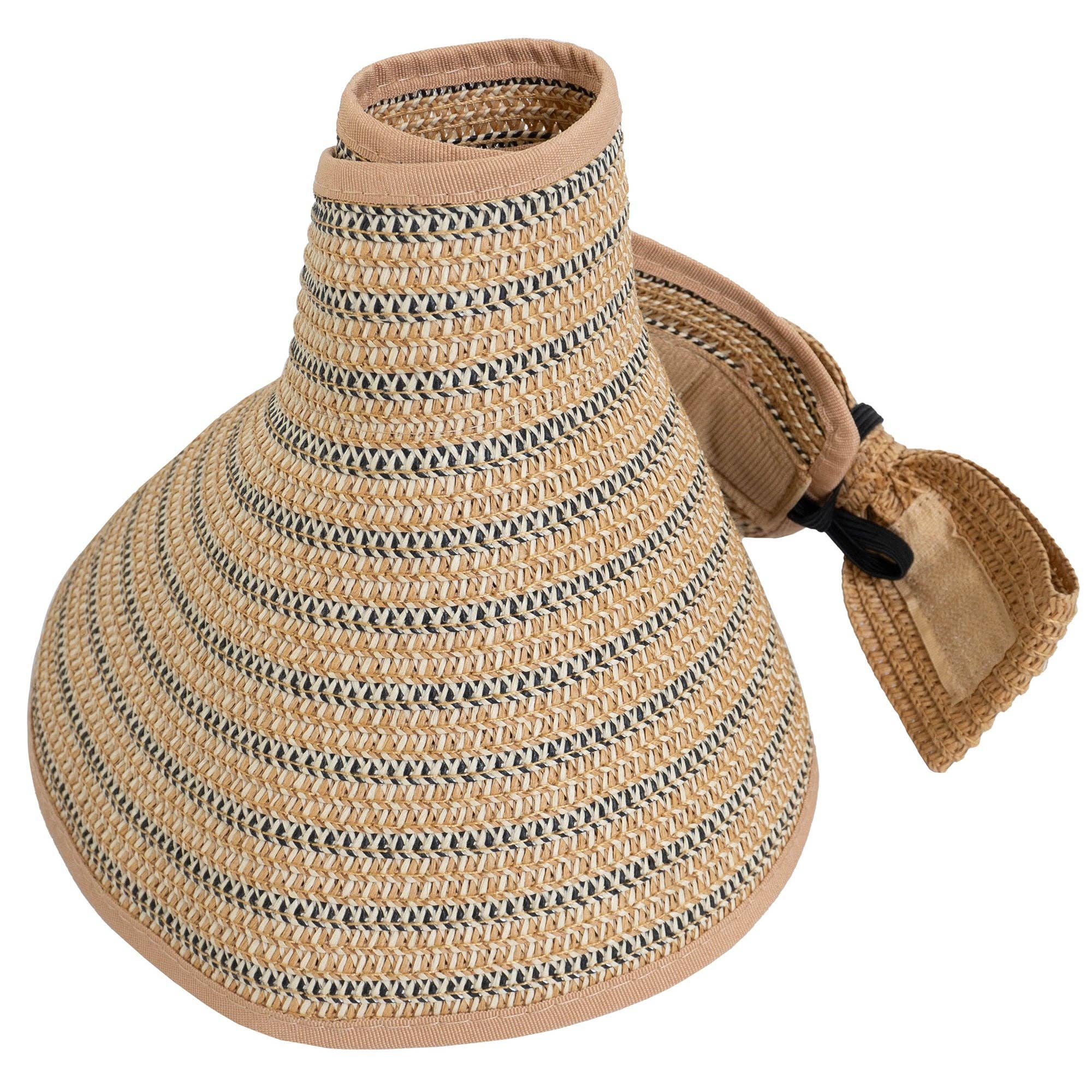 Magid - Wholesale Visor - Women's - Magid Two Tone Straw  Fold Up Roll Up Visor11