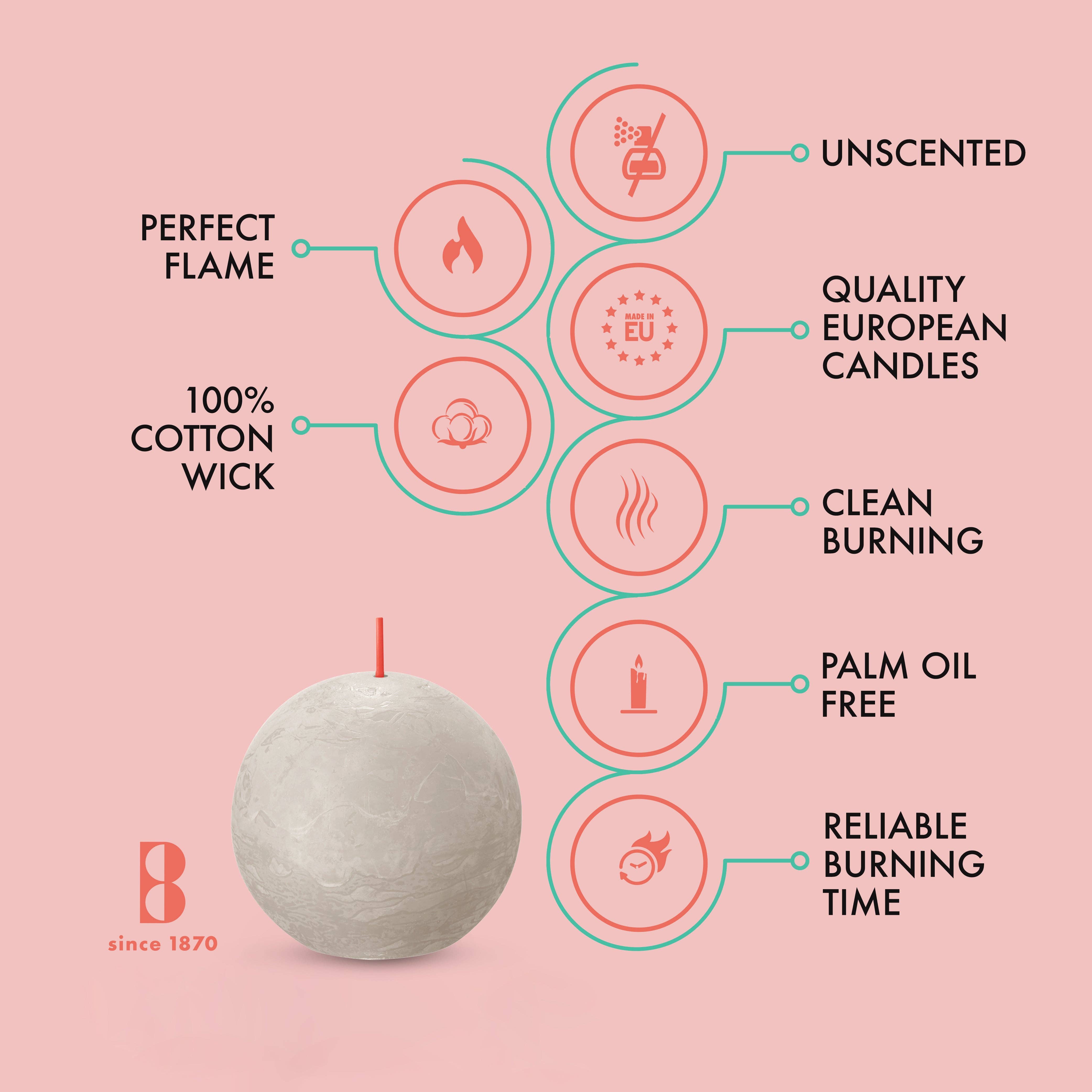 BOLSIUS – Velas de decoração por atacado – 6 Velas rústicas 3" - Inperfuted - Natural - Eco-Friendly - Cera Plant-Based - **Vendido Individualmente37