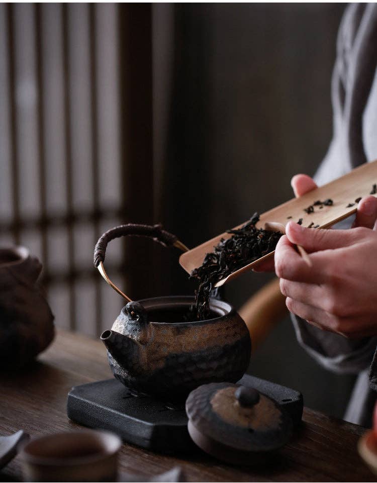 Gohobi （We cover U.S. import duties） - Vente Théière - Théière grande artisanale Gohobi en céramique noire et dorée7