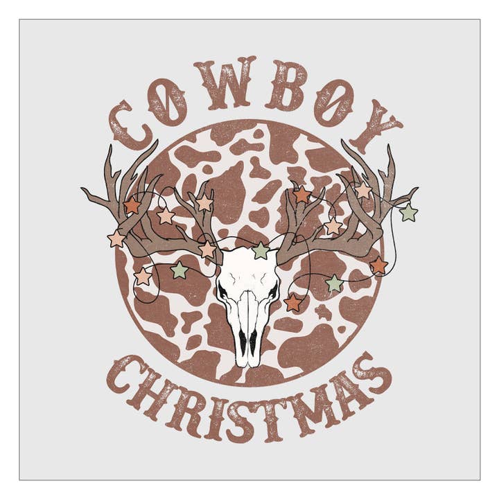 Flawless Transfers - Wholesale Sublimation Transfer - Cowboy Christmas Deer Skull DTF Transfer