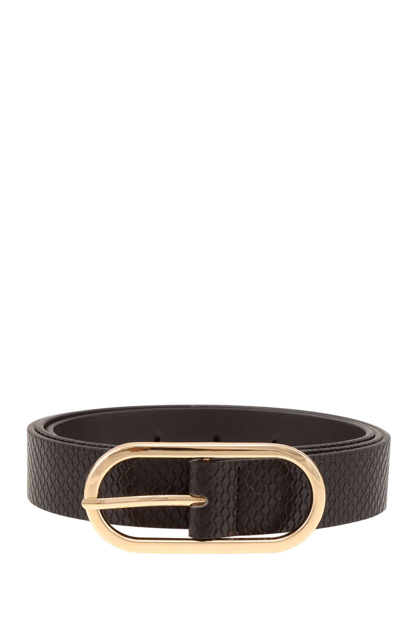 anbfashion – wholesale Belt – Women's – Boxy Oval Buckle Snake Belt 70162
