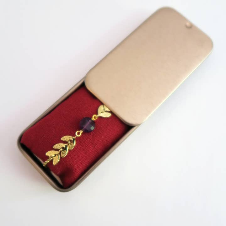 Hirondelle Bijoux - Wholesale Charm/Dangle Bracelet - Spik and amethyst chain bracelet - mini gaya2