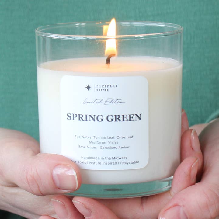 Spring Green Soy Candle, Fresh Scent for wholesale by Peripeti Home