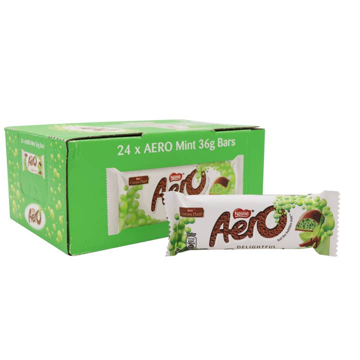 Grandpa Joe's Candy Shop - Wholesale Chocolate Bar - Nestle UK Aero Mint Chocolate Bars, 24ct
