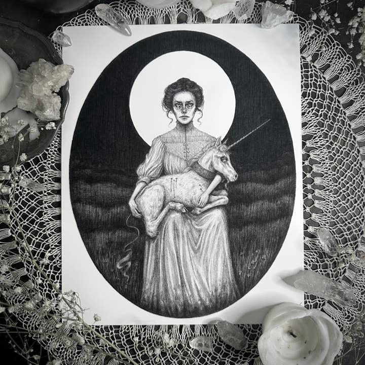 The Lady & the Unicorn Fine Art Print for wholesale by Caitlin McCarthy Art