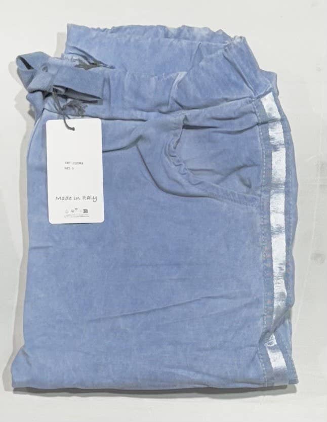 Dance in Paris – Calças - Mulher por atacado – Calças Elásticas com Quatro Bolsos e Acabamento Discreto em Veludo nas Laterais8