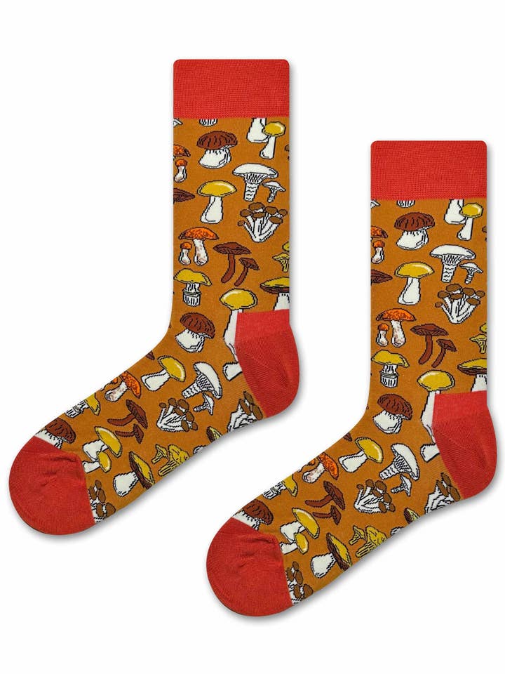 Meias Floresta Mágica – Cogumelos e Fungos 🍄✨ por atacado de Marc JoJo