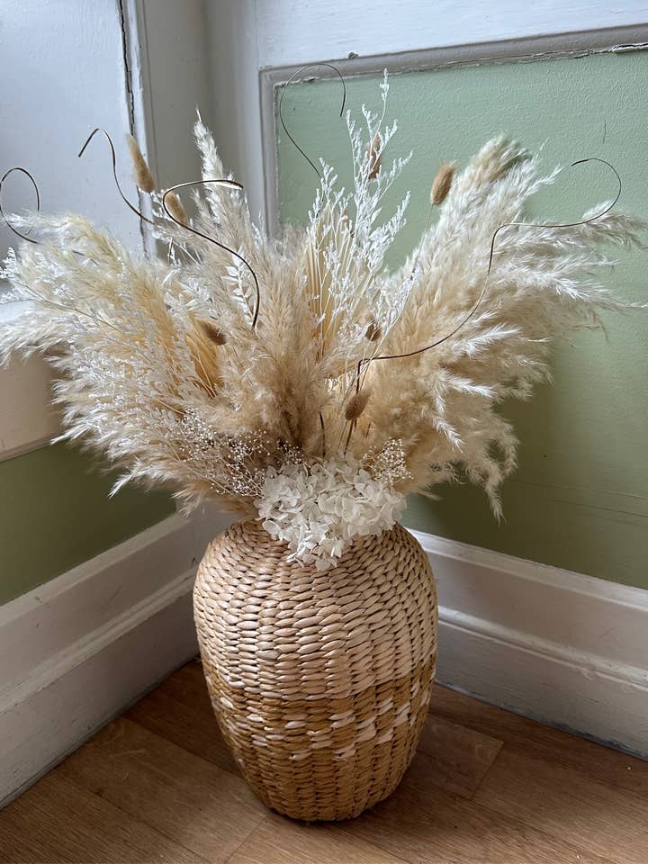 "Beverley" Dried Flower Bouquet | XL Pampas Grass Arrangement for wholesale by Opal Lily