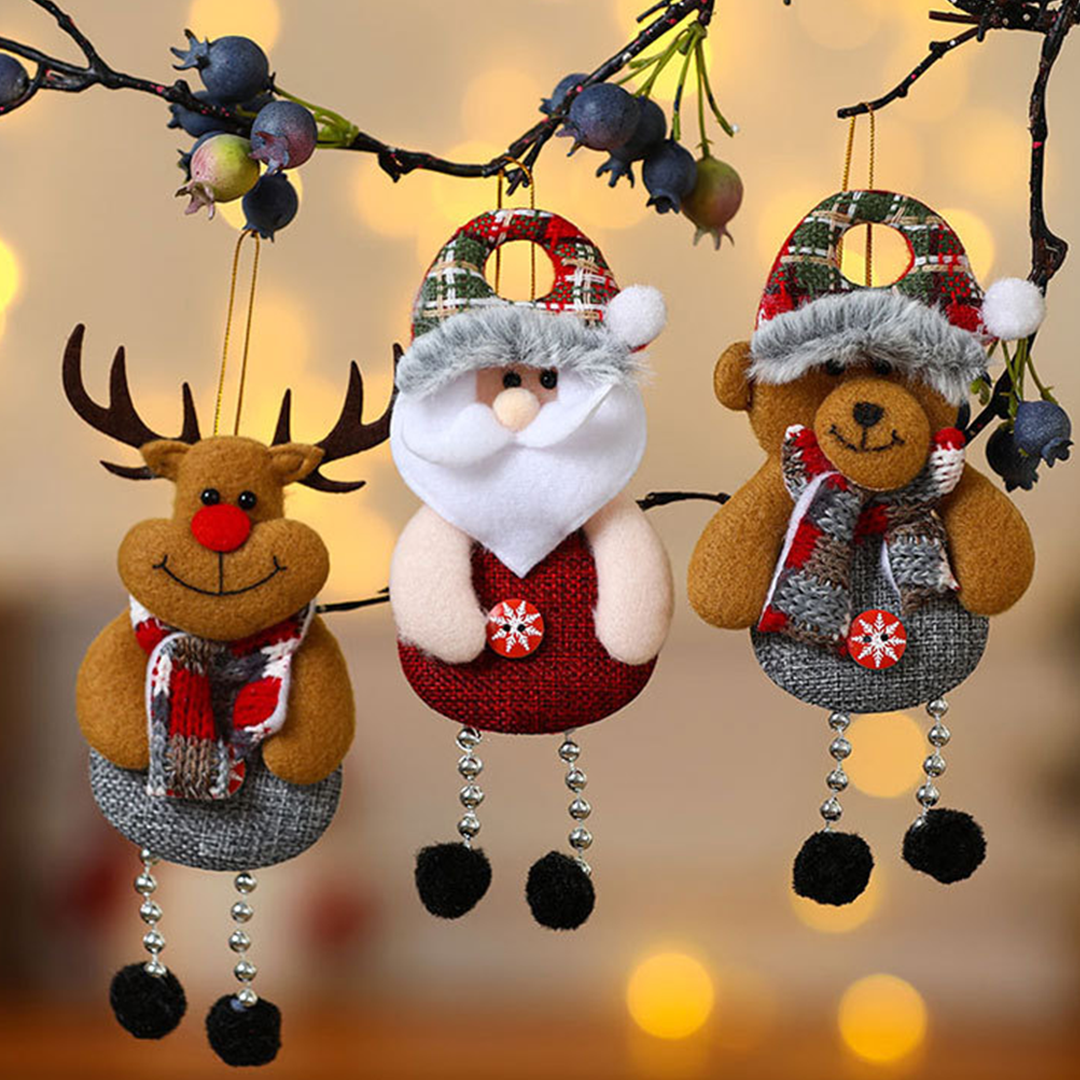 UNISHE - Wholesale Christmas Decoration - Christmas Decor Fabric Santa Claus Hanging Ornament ZK37025