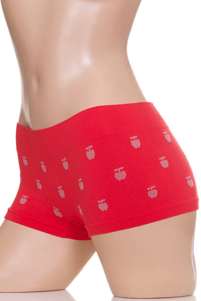Hana – wholesale Underwear – Women's – Apple Pattern Boyshort Panties2