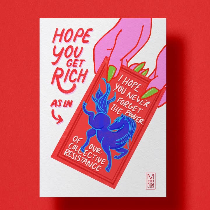 Espérons que vous deveniez riche Année du Cheval - Résistance Collective pour la vente par Moonymade