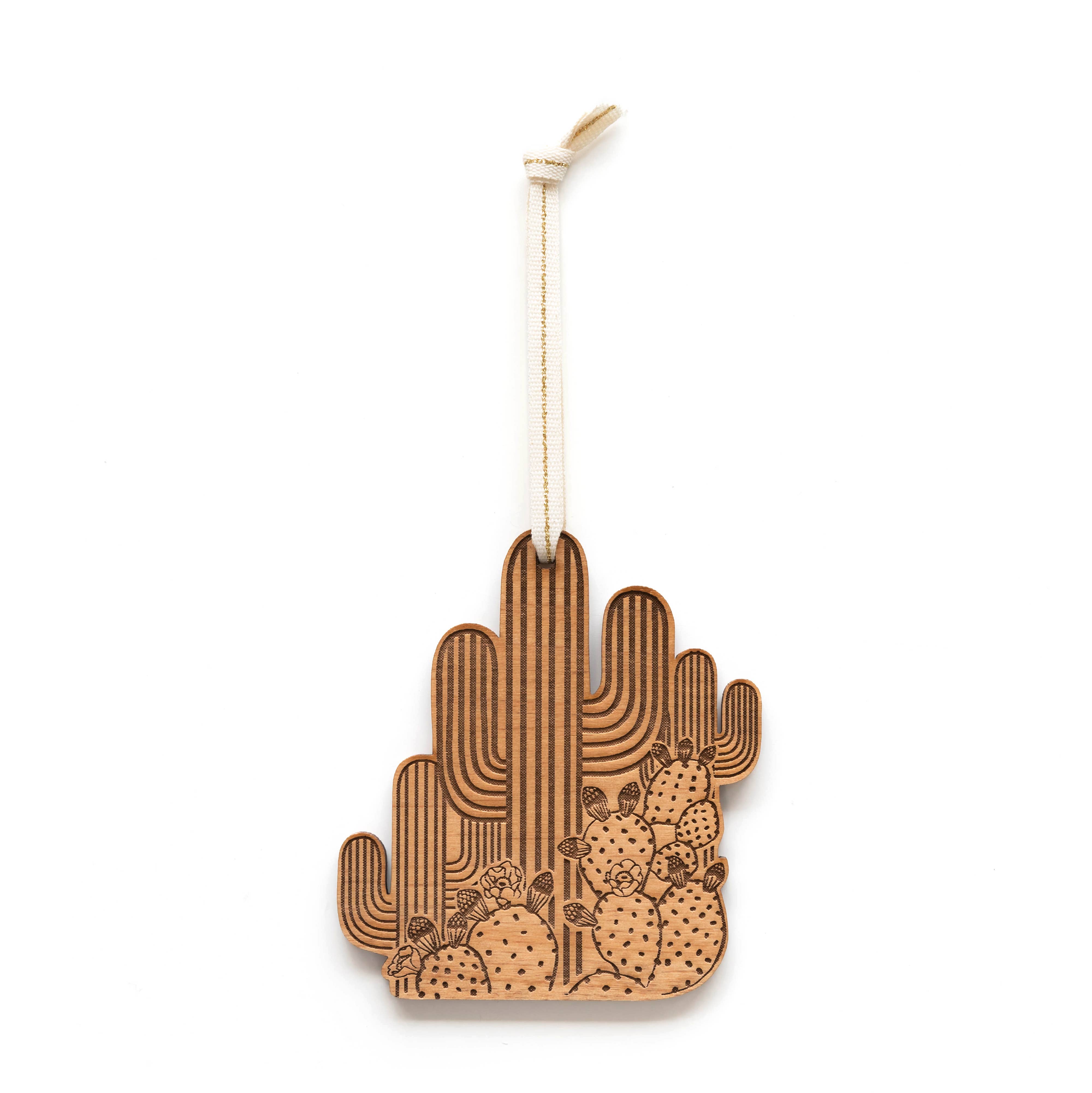 Hereafter - Wholesale Ornament - Cactus Shape Wood Ornament2