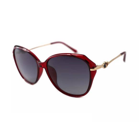 Crimson Ciara Rote Polarisierte Sonnenbrille - Europäische Damen Sonnenbrille für den Großhandel von TiaraBleu