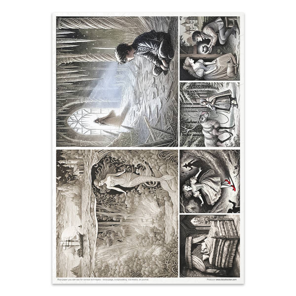 ITD Collection - Vente Matériels de bricolage - RP080 - Set Créatif de Papier de Riz - 11 feuilles format A4 (21 x 29,7 cm)10