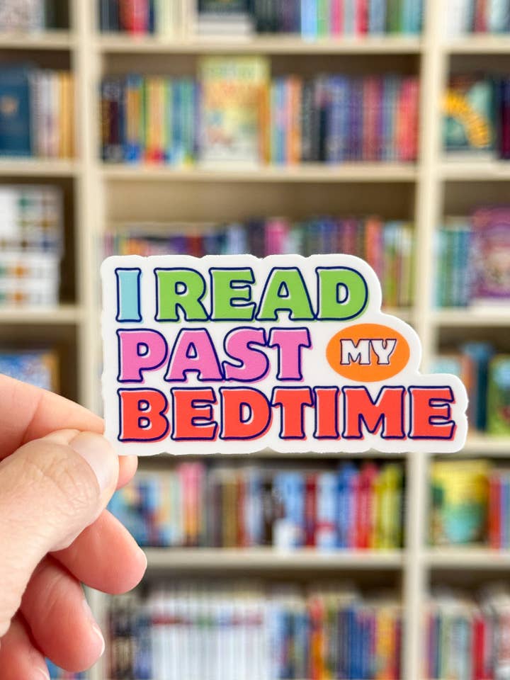 I Read Past My Bedtime Sticker for wholesale by Sticky Spine Co.