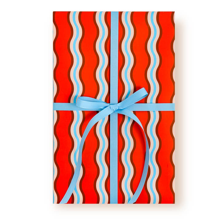 Crushed Red Wrapping Paper - Roll of 3 Sheets  for wholesale by Muchachi