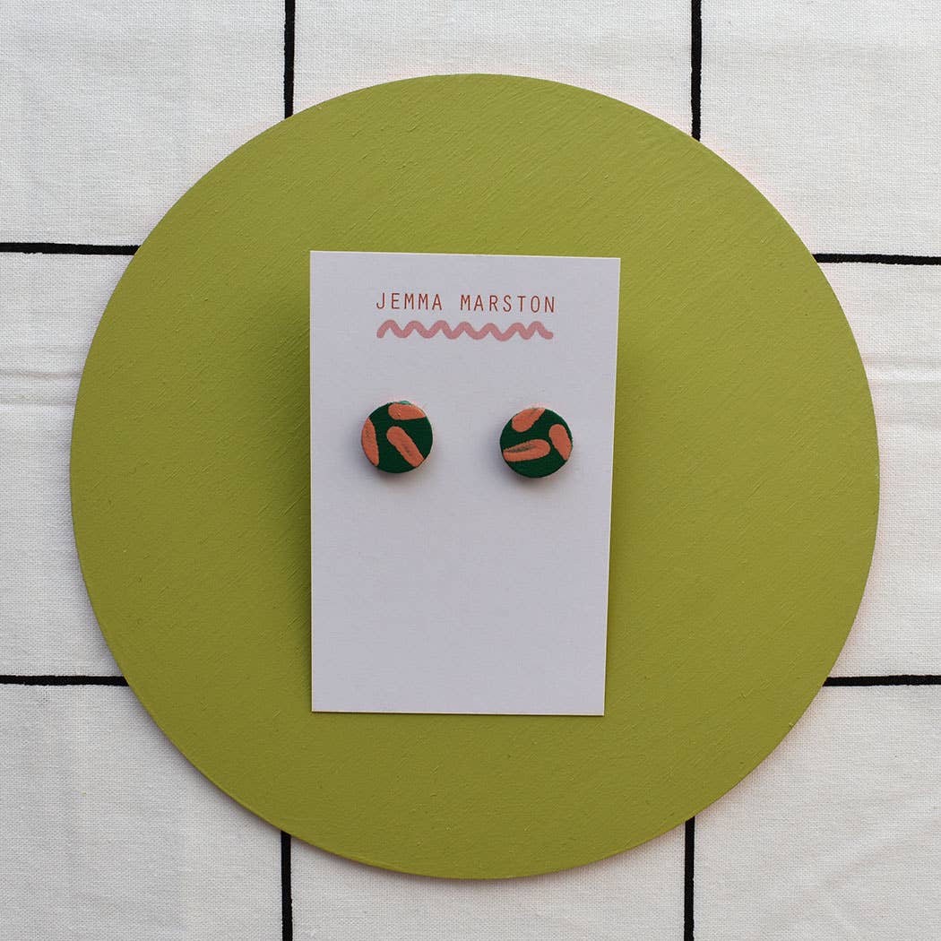 Jemma Marston - Wholesale Stud/Post Earrings - Colour Mini Leather Painted Stud Earrings6