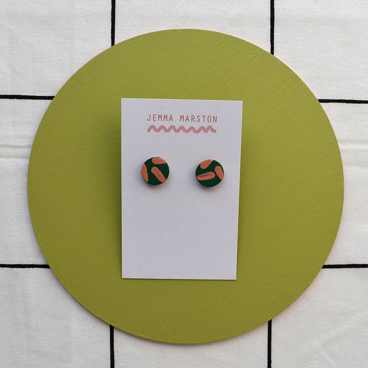 Jemma Marston - Wholesale Stud/Post Earrings - Colour Mini Leather Painted Stud Earrings6