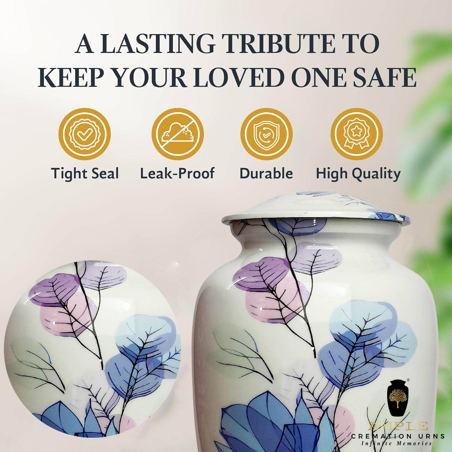 Ample Cremation Urns - Vendita all'ingrosso Urne - Urna Ricordo Albero della Vita in Oro per Ceneri7