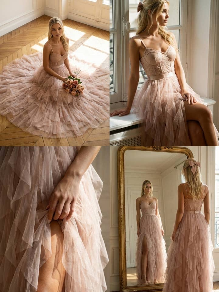 Kjole "Juliette" – Eventyrlig Romantik & Blonde Bustier for engroshandel hos LILY MCBEE