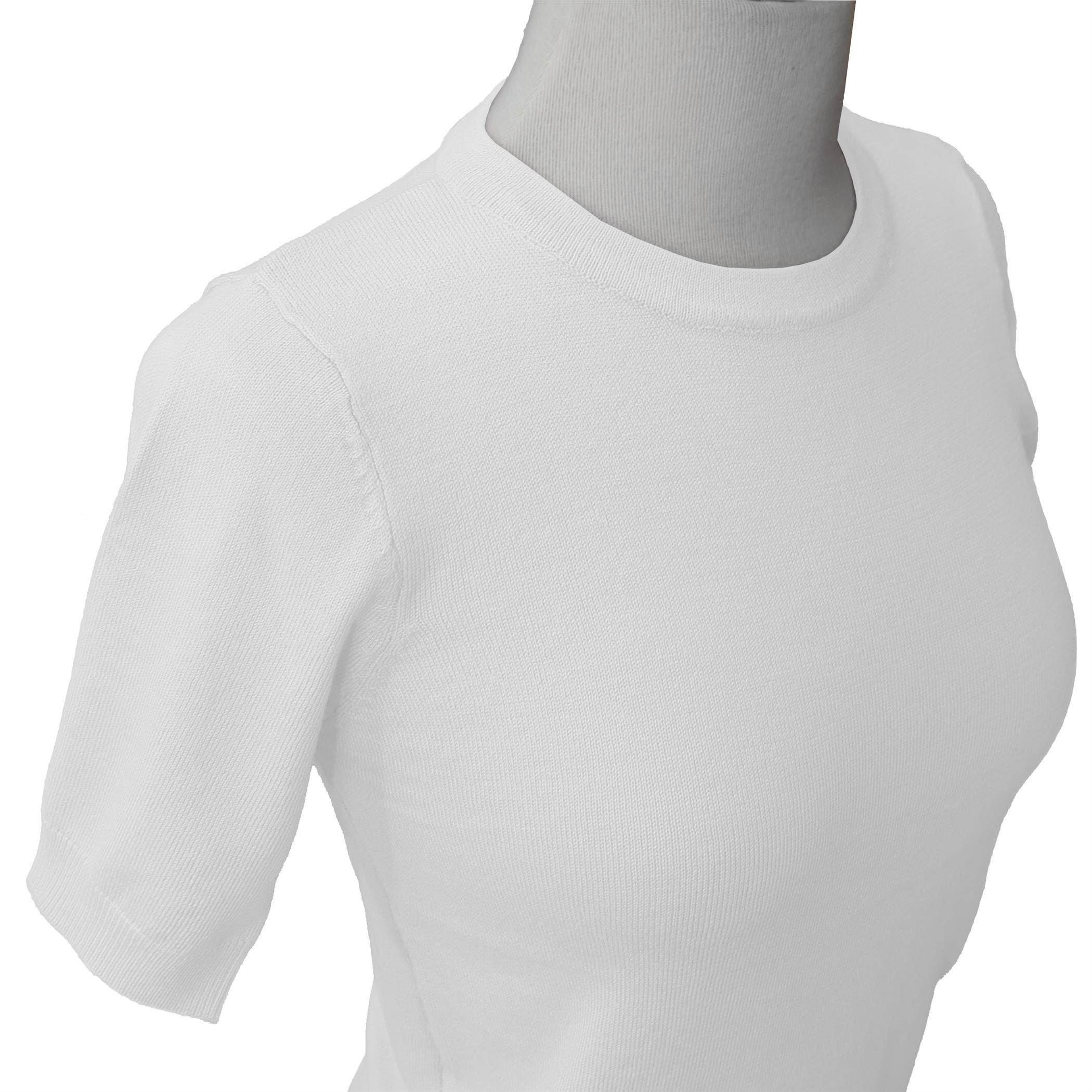 Mak – Engroshandel Strikket top - Dame – Halv-ærmet Crewneck Letvægts blød pullover Tee MK3664Y16