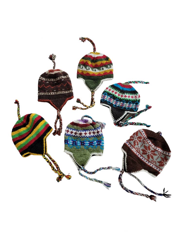 H111 Wool Knitted Fleece Lined Ear Flap Hat for wholesale by Evergreen Guardian Imports