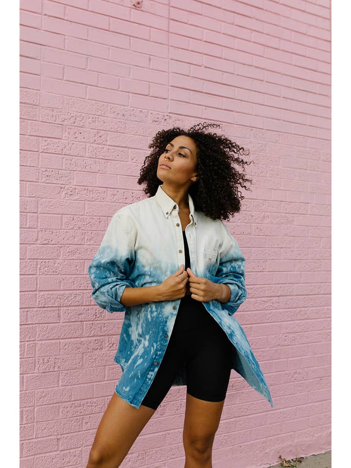 Create Good Company - Wholesale Button Down Shirt - Women's - Trashed Shirts * Bleached Flannels/Shirts Refill Pack7