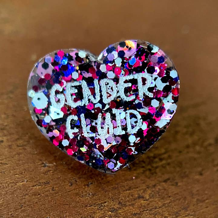 Gender Fluid — LGBTQIA+ Pride Glitzer-Anstecknadel für den Großhandel von Restrained Grace