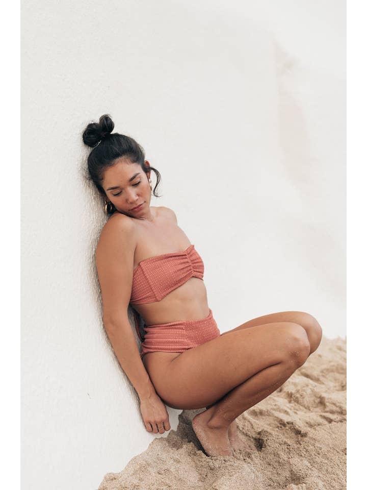 MOSS BIKINI BOTTOM - MAUVE SMOCK for wholesale on Faire1