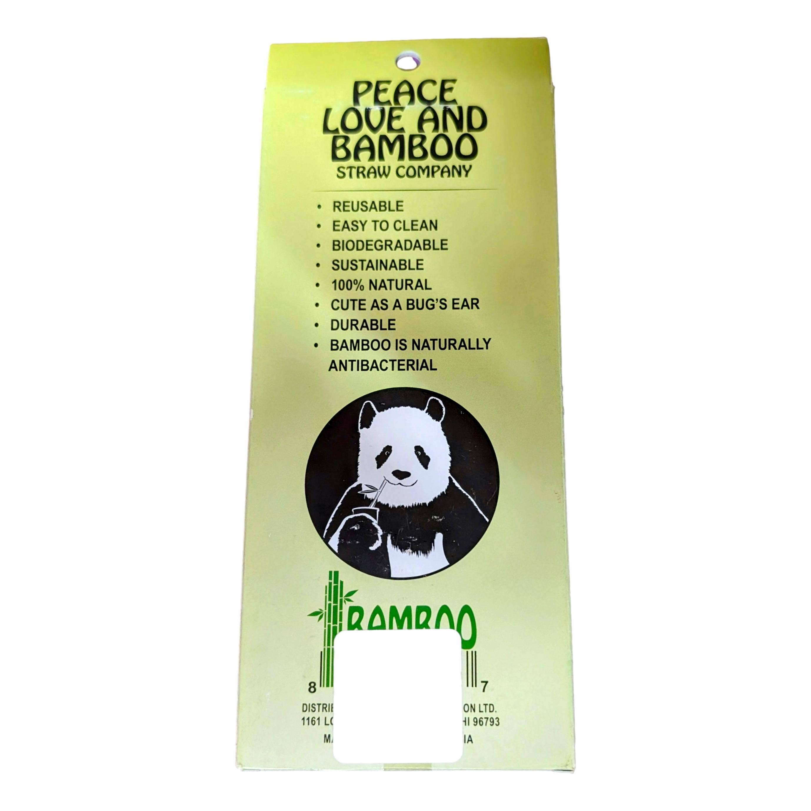 Island Style Clothing Co by Akamai Distribution Ltd - Wholesale Drinking Straw - Peace Love Bamboo Reusable Straws for Smoothies and Boba1