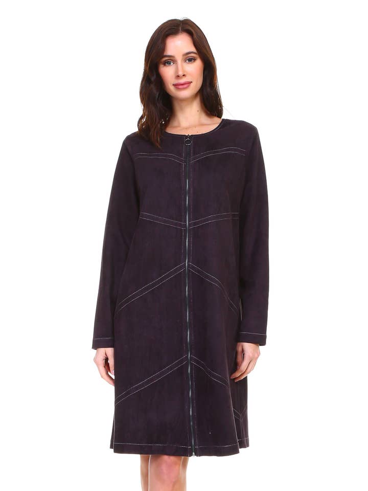 Robe/veste en daim stretch Amira pour la vente par Joh Apparel