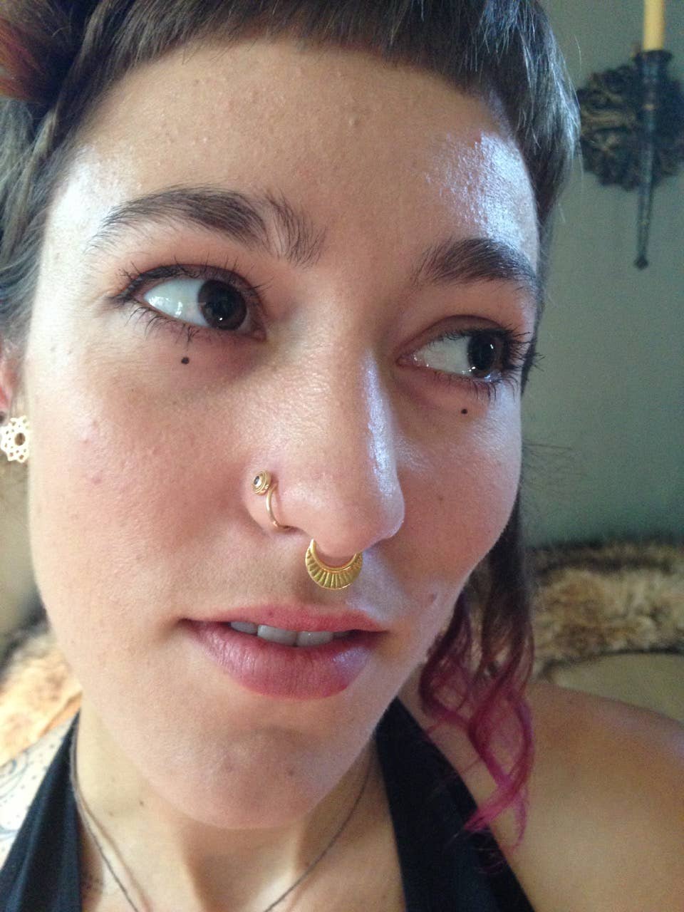 JAYA MOKSHA - Wholesale Nose Ring - Gold Plated Fake Septum Ring / Faux Septum Jewelry 5