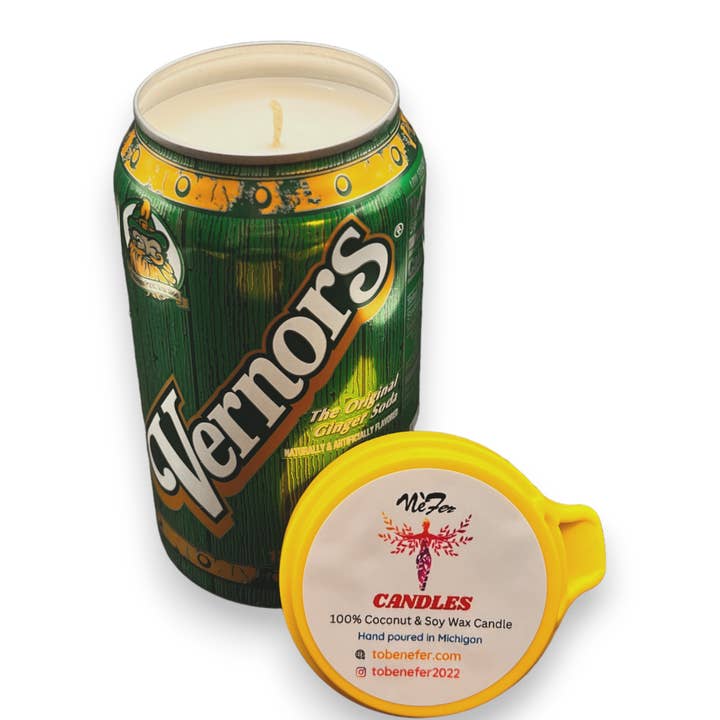 Nefer Designer Candles & Home Decor - Wholesale Jar/Filled Candle - Vernors Ginger Soda Pop Soy Candle