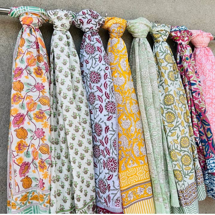 Meghcraft - Wholesale Scarf - Women's - 100% Cotton scarf-sarong-Block Print cotton pareo-giftforher4