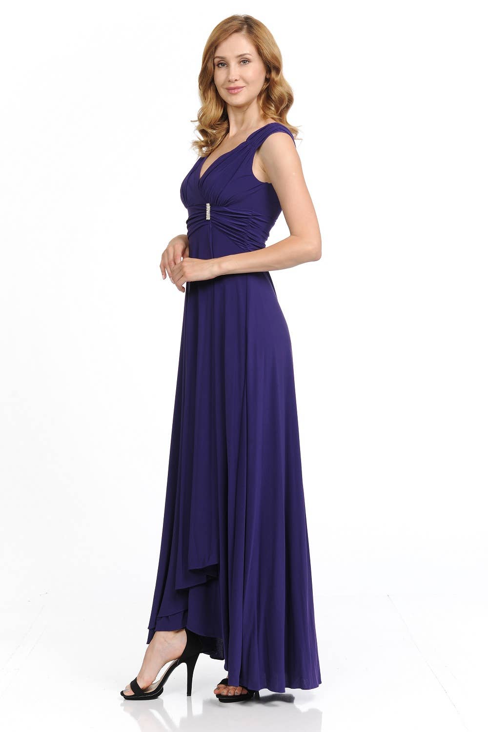 Anny Lee – wholesale Gown – Women's – SP 1146 Women's Mother of the Bride V Neck Maxi Dress6