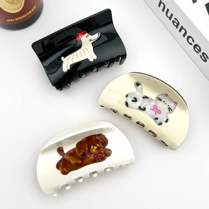 TheDivaSoap - Vendita all'ingrosso Fermaglio per capelli - Donna - Fermaglio per Capelli in Acetato a Forma di Cucciolo, Fermaglio per Capelli con Animali Carini7