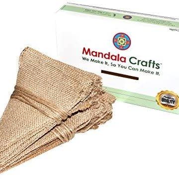 Tan Plain Burlap Banner Flags DIY Burlap Pennant Banners for Birthday, Wedding, Graduation, Baby Shower; 30FT 30 PCs; by Mandala Crafts for wholesale on Faire3