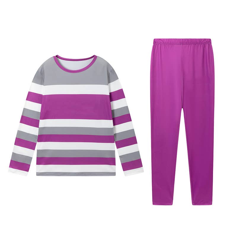 Lily Clothing - Wholesale Top & Pant Set (NOT Loungewear) - Women's - COLOR MATCHING STRIPED SHIRT PANTS TWO-PIECE SET11