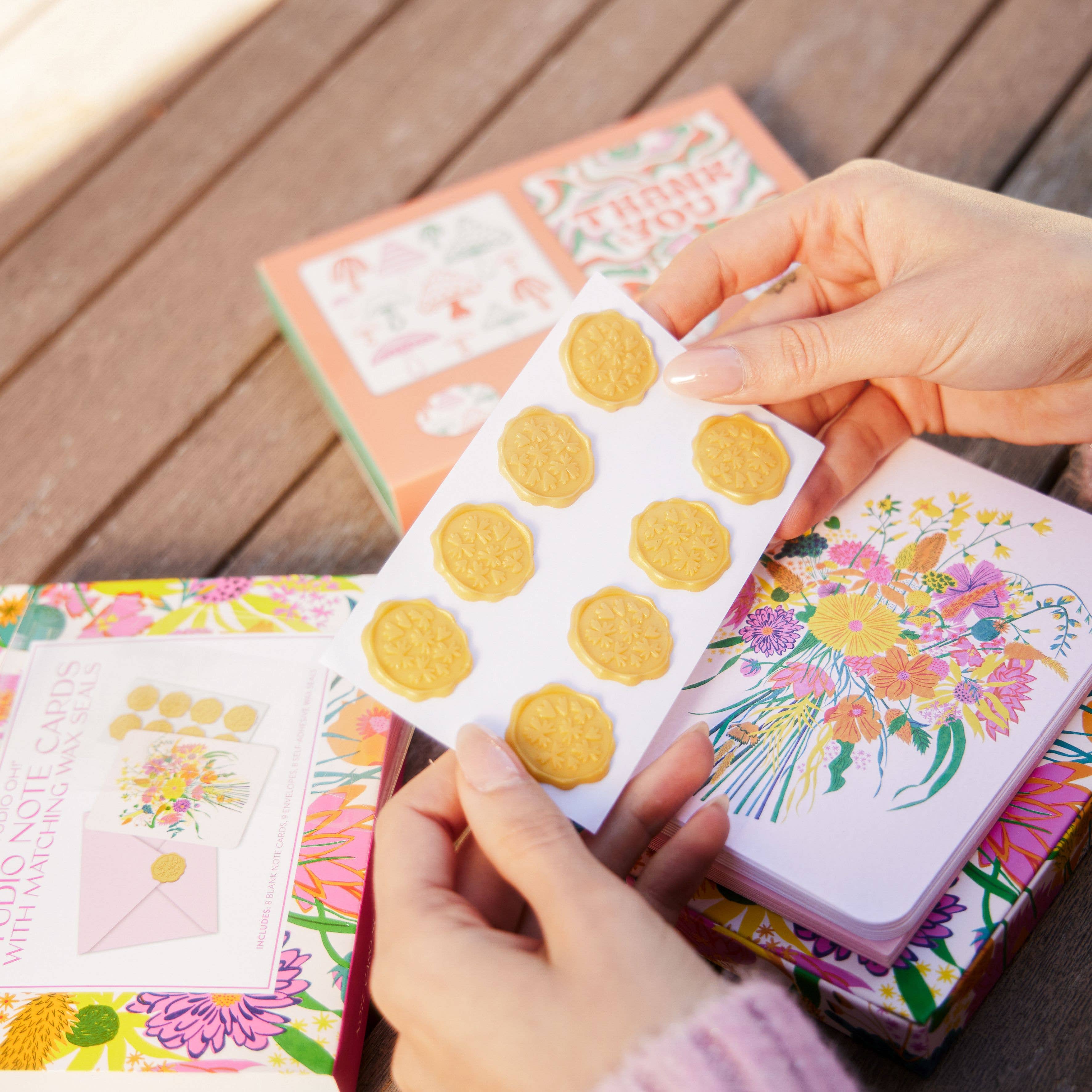 Studio Oh! - Wholesale Stationery/Notecard Set - Garden Splash Studio Note Cards with Matching Wax Seals4