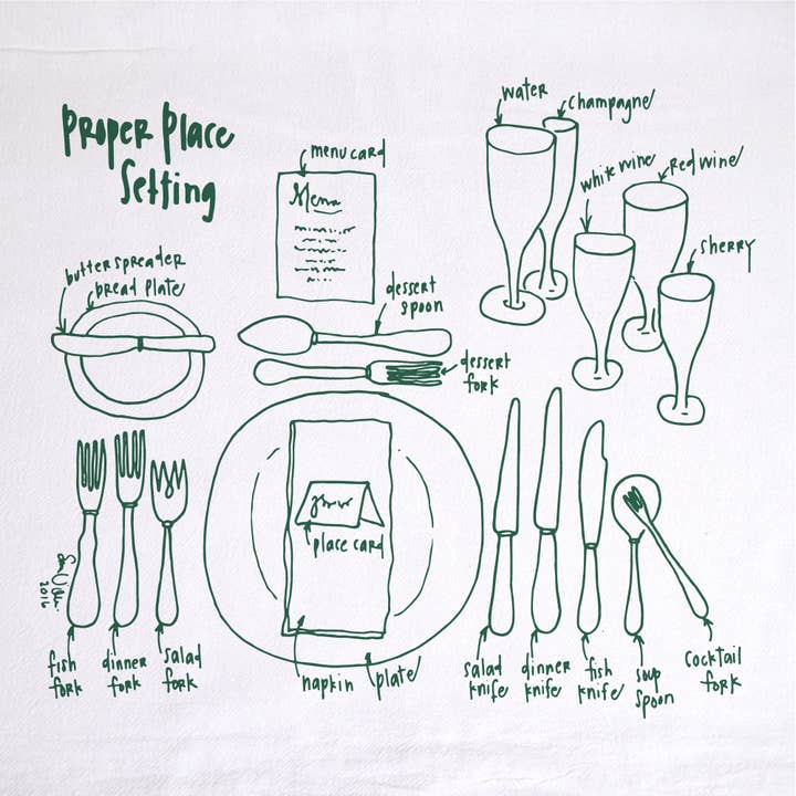 Girls Can Tell - Wholesale Tea Towel - Place Setting Tea Towel | kitchen | flour sack | dish towels
