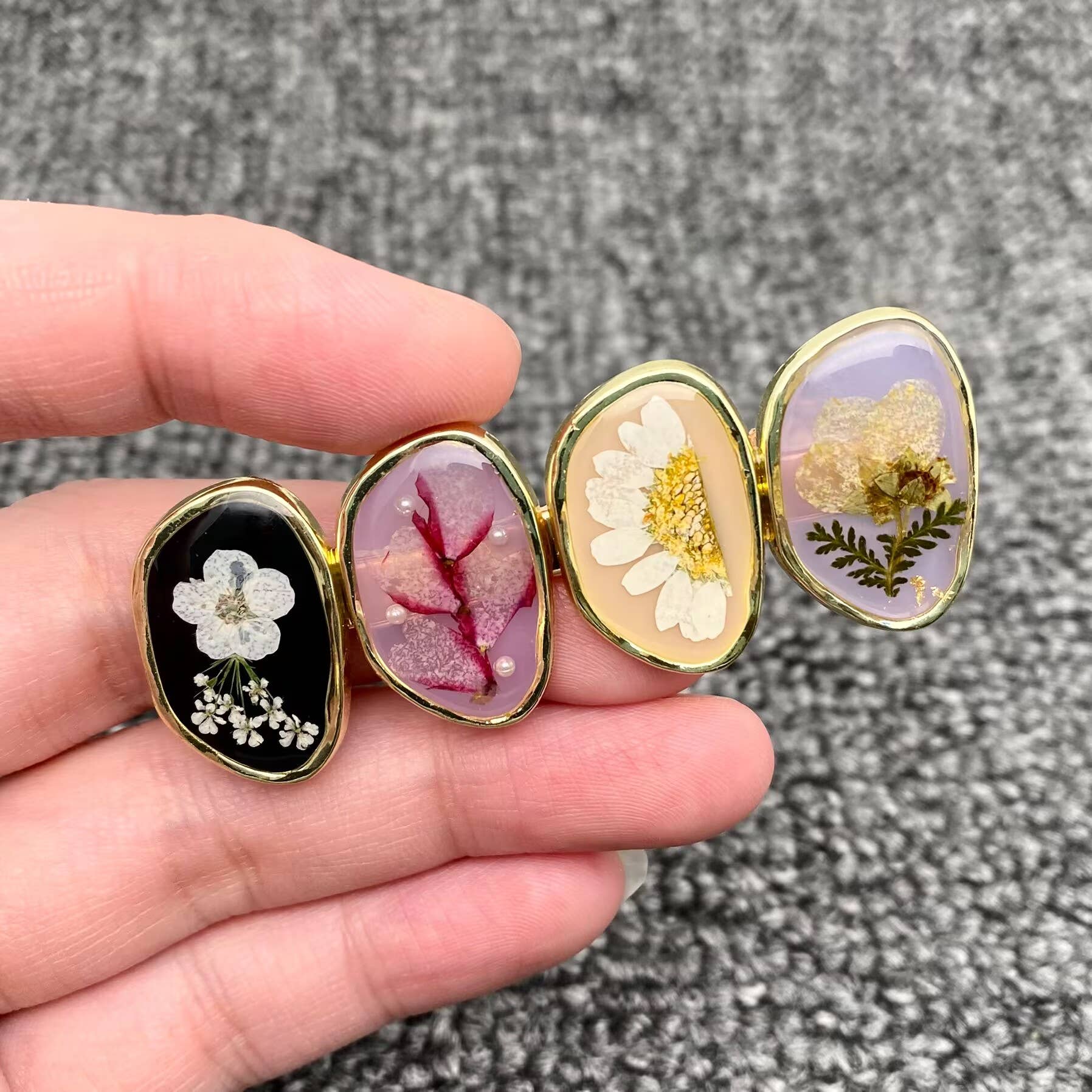 Mio Queena - Wholesale Hair Clip - Women's - Multi-style Pressed Dried Flowers Floral Hair Clip - PDF12